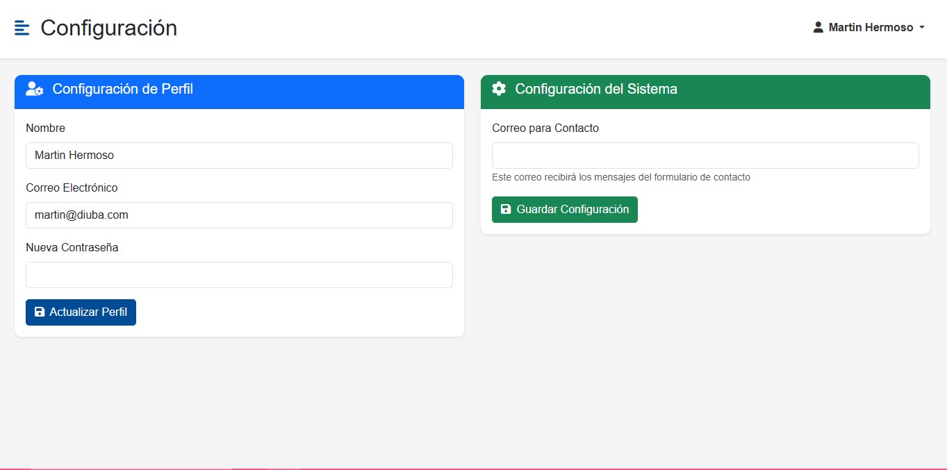 Configuracion del usuario